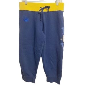 Disney Parks | Women's Blue and Yellow Cropped Sweat Pants (Size Medium)